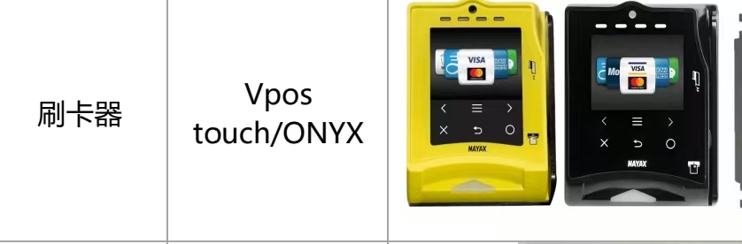 Nayax VPOS Touch and Onyx terminal reference