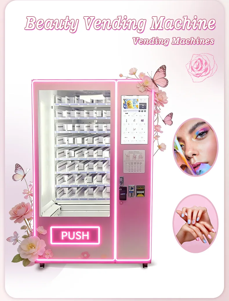 Cosmetics vending machine interface and product delivery detail views